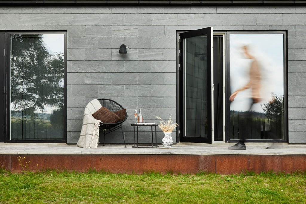 Skifer, Spanish Green. Fritidshus Ho Bugt.