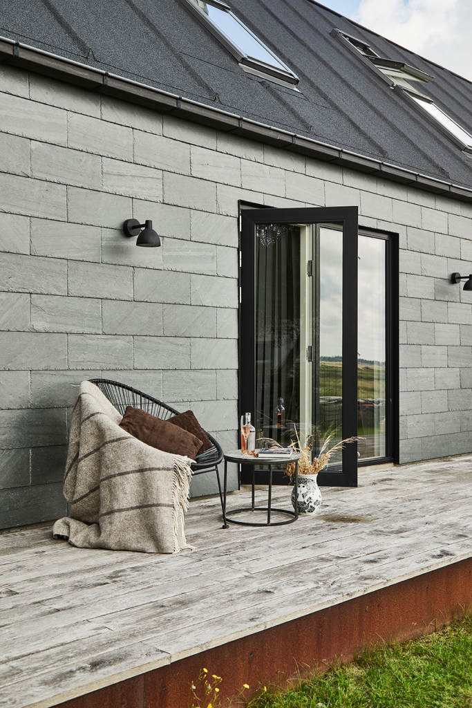 Skifer, Spanish Green. Fritidshus Ho Bugt.